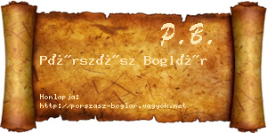 Pórszász Boglár névjegykártya